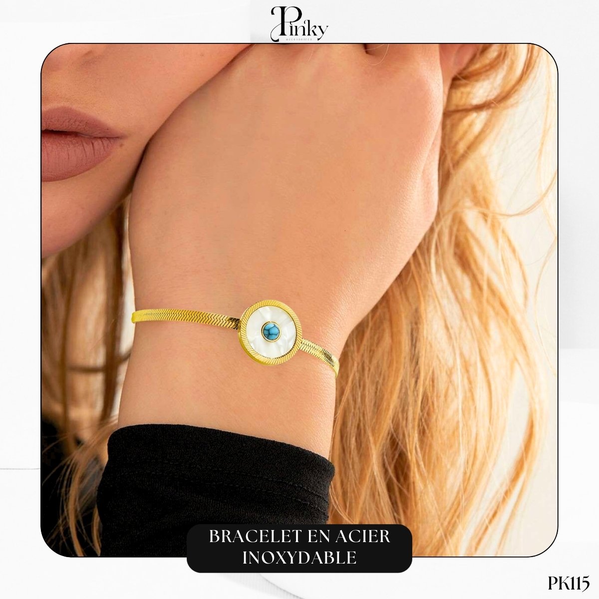 Bracelet en acier inoxydable avec œil de protection PK115