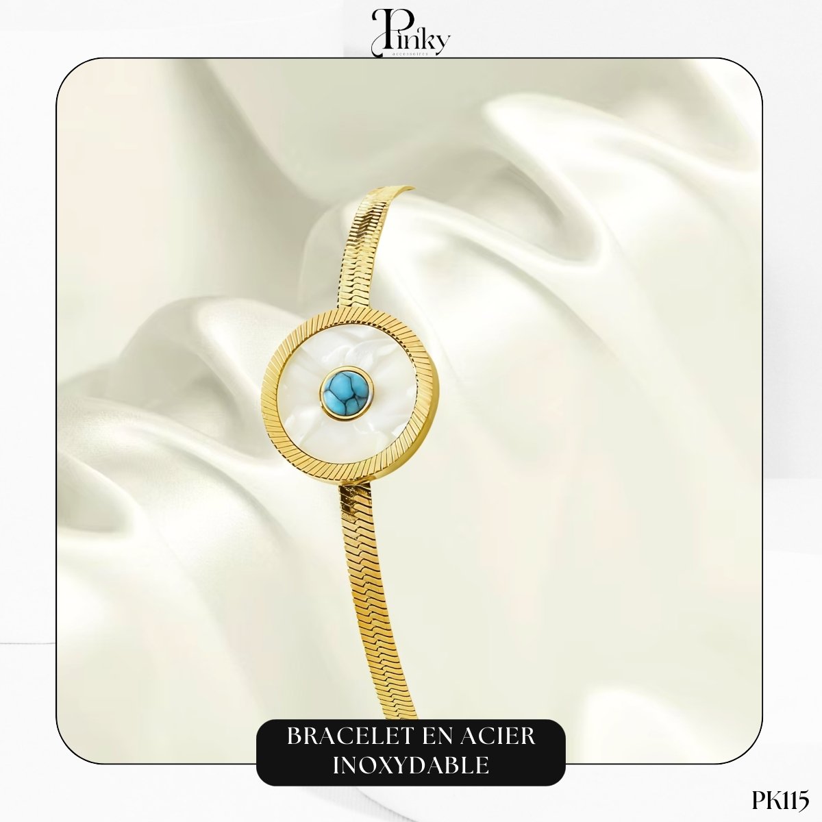Bracelet en acier inoxydable avec œil de protection PK115 – Image 2