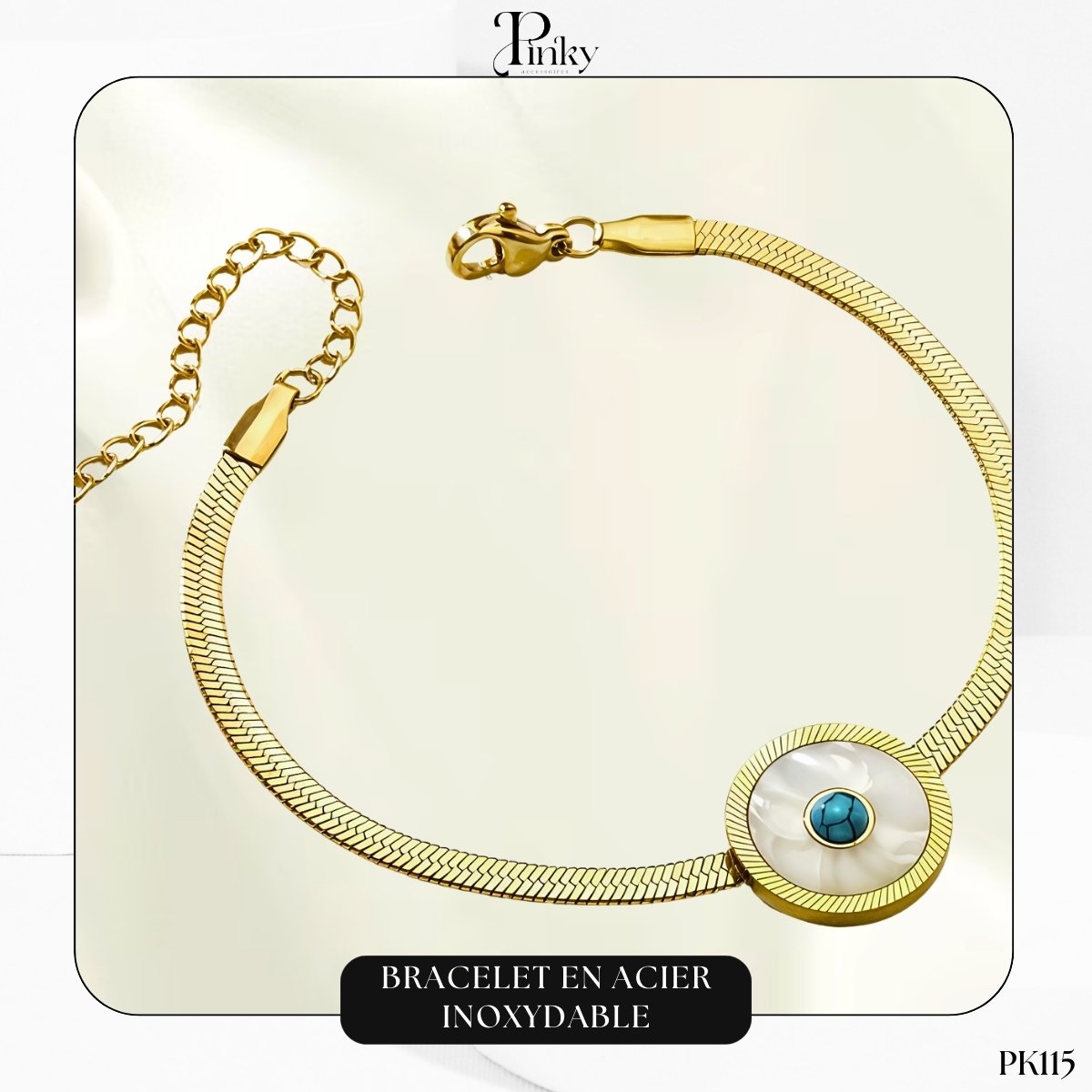 Bracelet en acier inoxydable avec œil de protection PK115 – Image 4