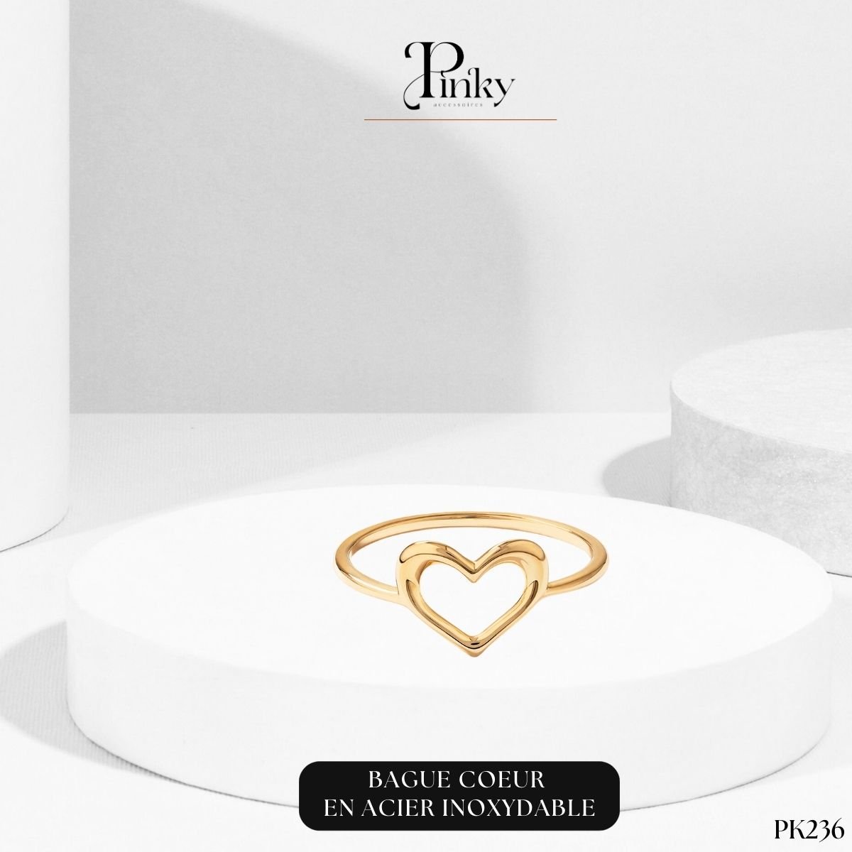 Bague coeur en acier inoxydable PK236 – Image 2
