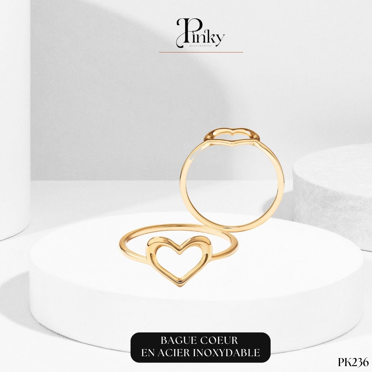 Bague coeur en acier inoxydable PK236 – Image 3