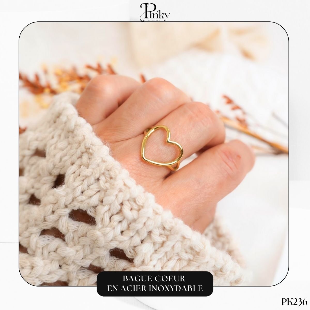Bague coeur en acier inoxydable PK236