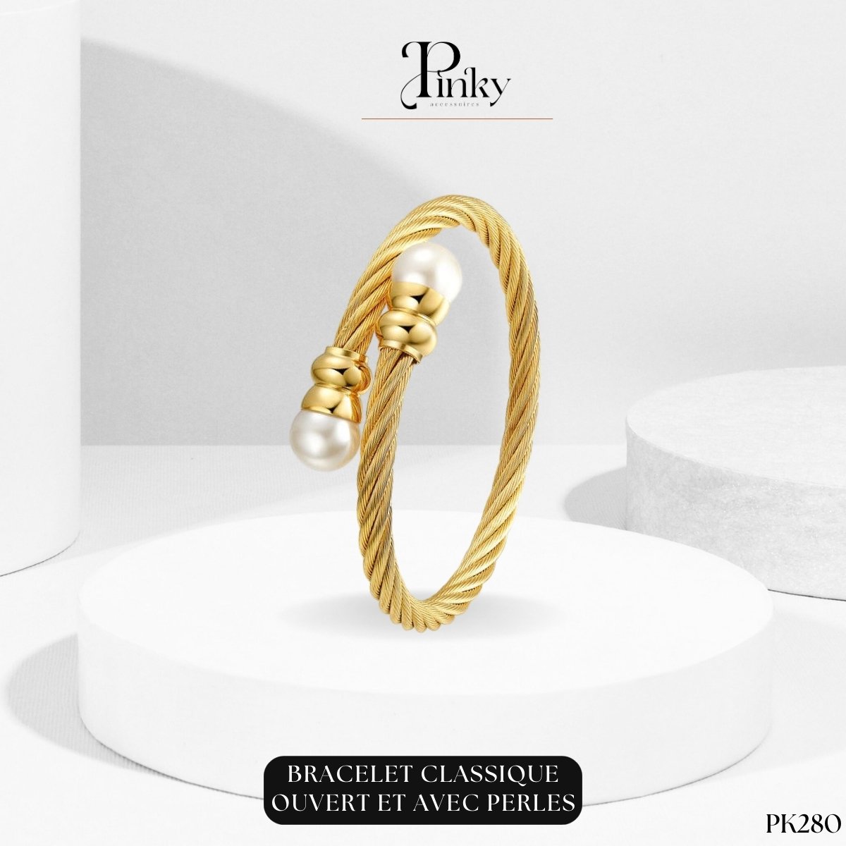 Bracelet classique ouvert et avec perles PK280