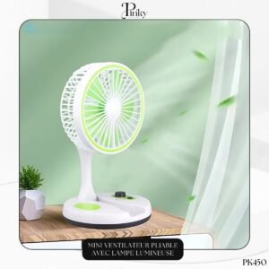 Mini Ventilateur Pliable Avec Lampe Lumineuse PK450