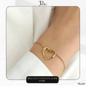 Bracelet cœur en Acier Doré PK459