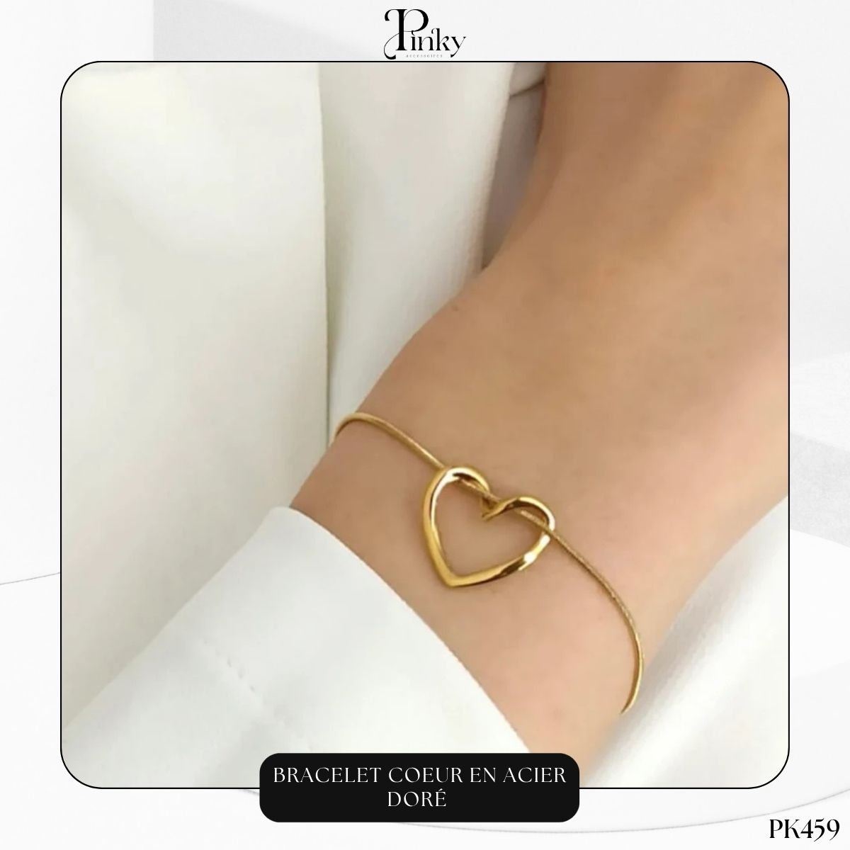 Bracelet cœur en Acier Doré PK459