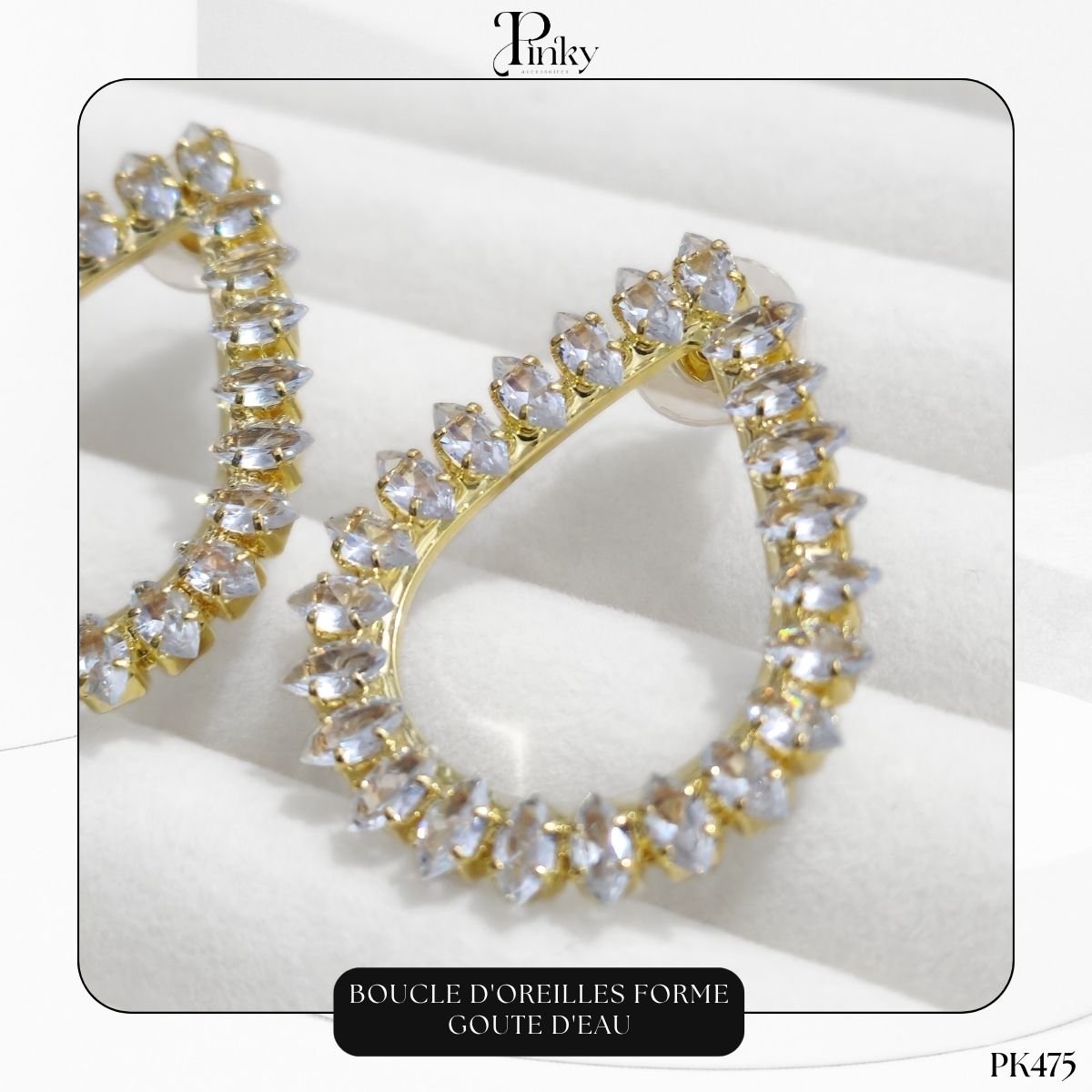 Boucle d'oreilles forme goute d'eau PK475 – Image 2