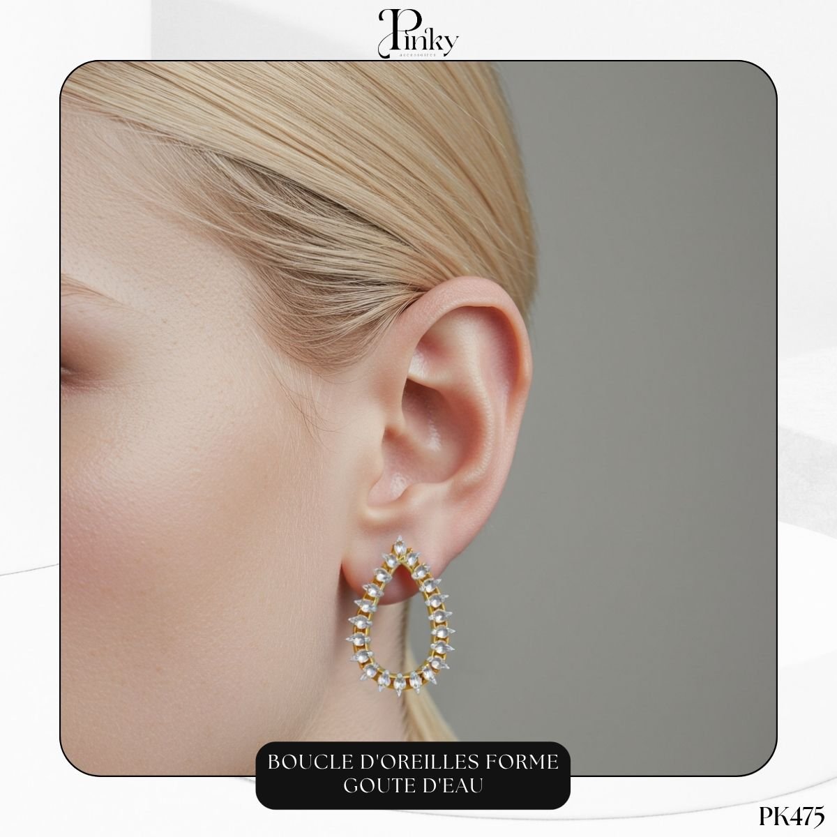 Boucle d'oreilles forme goute d'eau PK475 – Image 3