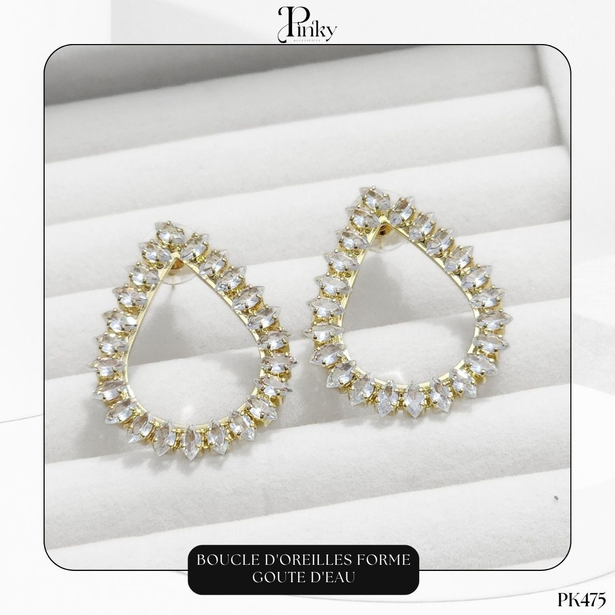 Boucle d'oreilles forme goute d'eau PK475