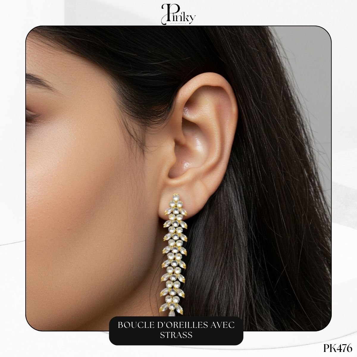Boucle d'oreilles avec strass PK476 – Image 2
