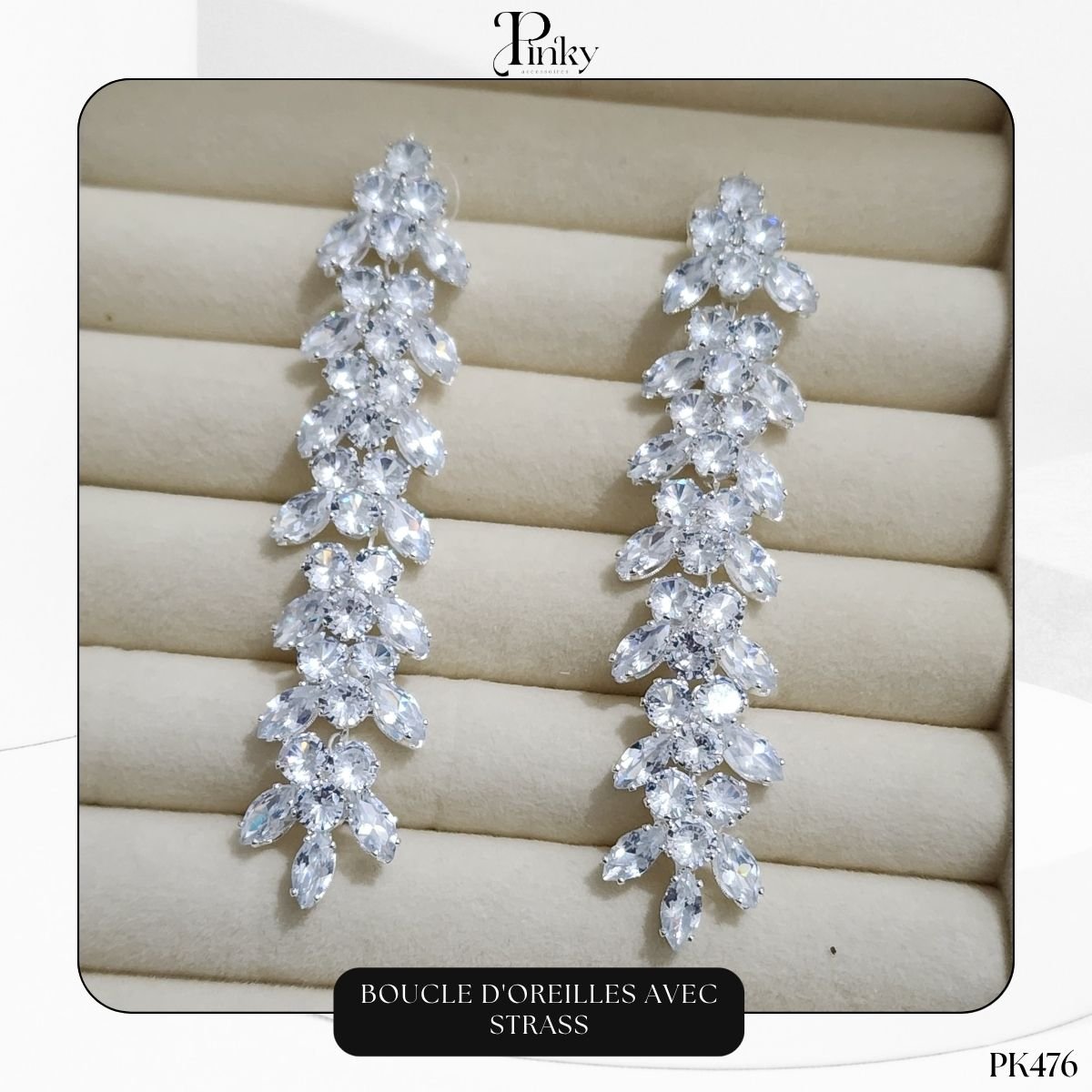 Boucle d'oreilles avec strass PK476 – Image 3