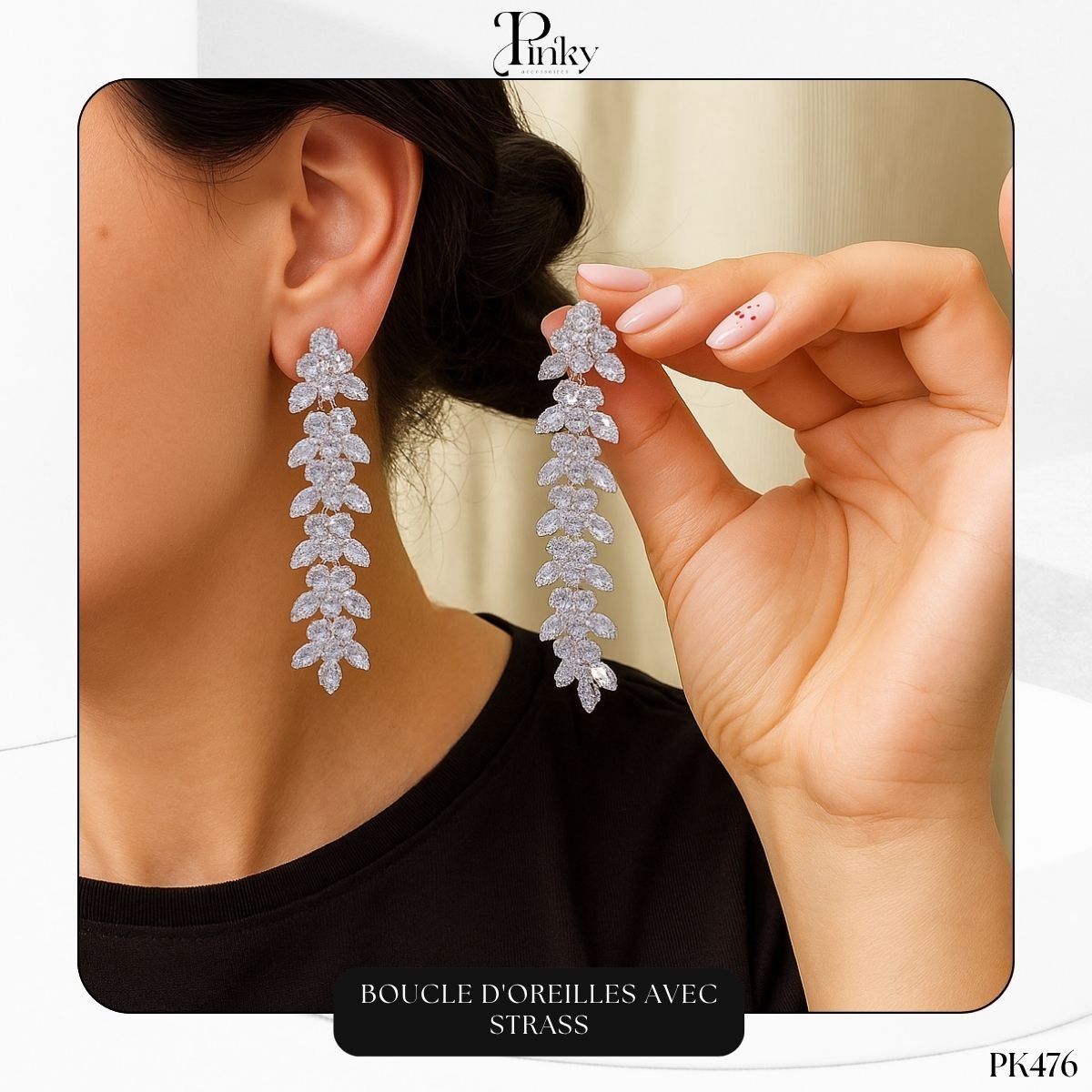 Boucle d'oreilles avec strass PK476