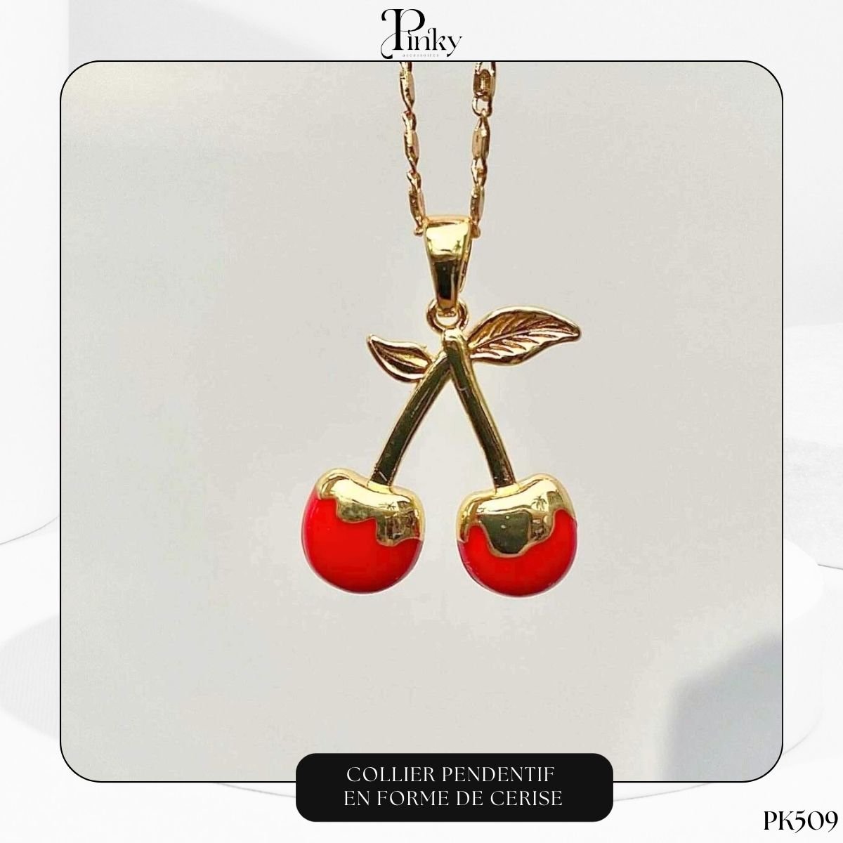 Collier Pendentif en Forme de cerise PK509 – Image 3