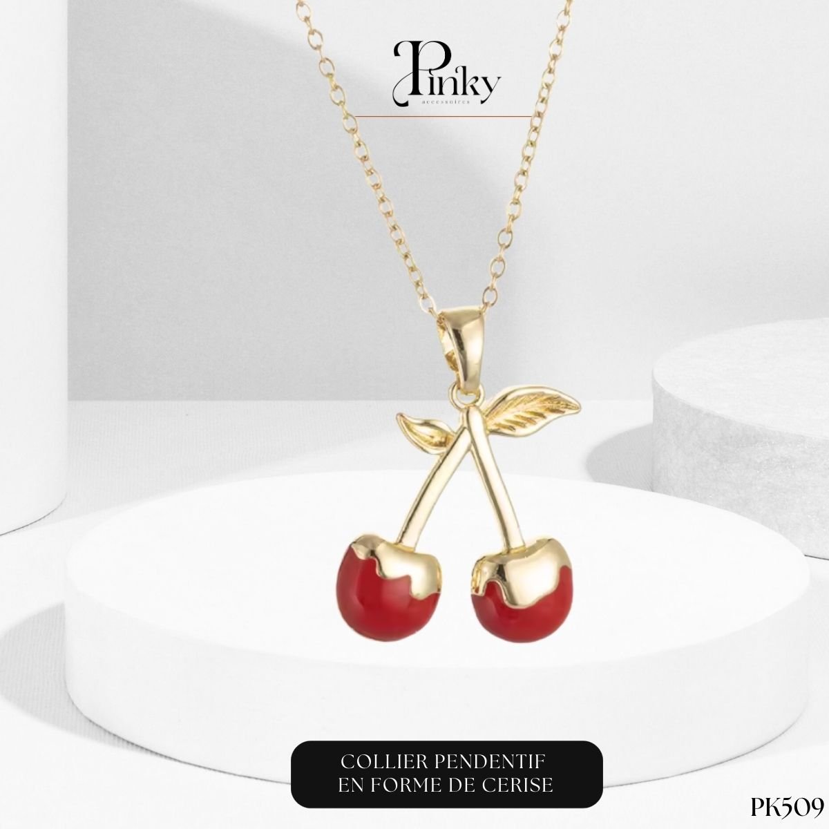Collier Pendentif en Forme de cerise PK509