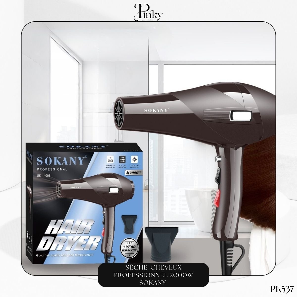 Sèche-cheveux professionnel 2000W SOKANY PK537 – Image 3