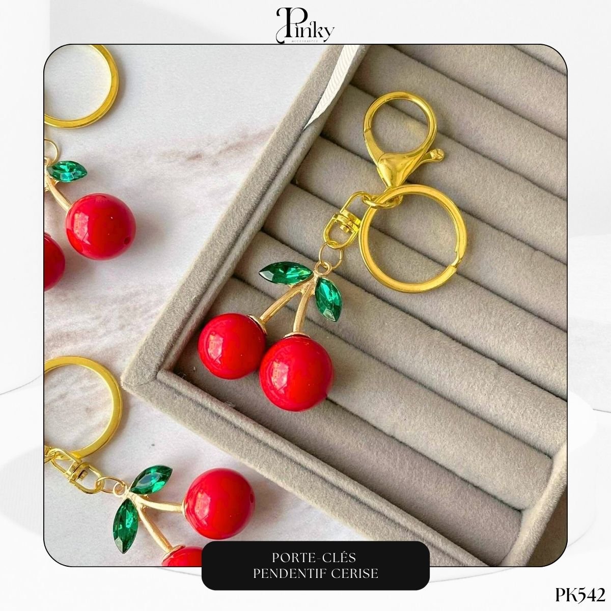 Porte-clés pendentif cerise PK542 – Image 3