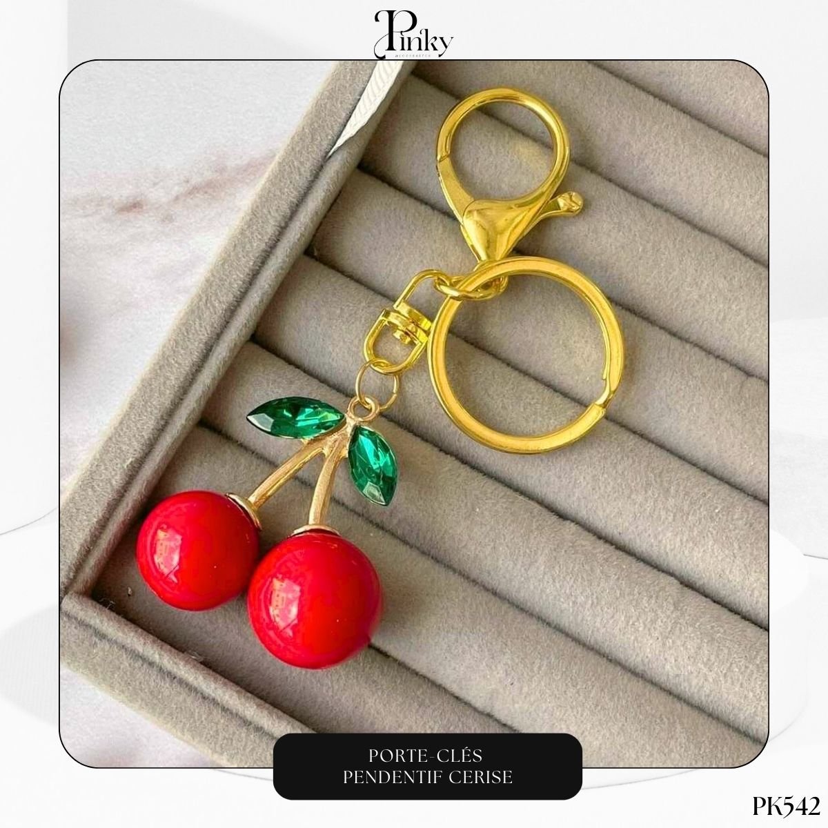 Porte-clés pendentif cerise PK542 – Image 4