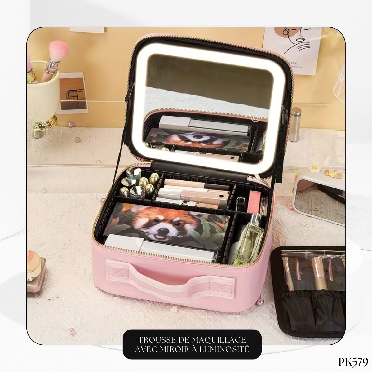 Trousse de Maquillage avec Miroir à Luminosité PK579 – Image 3