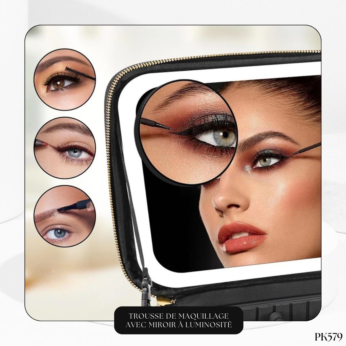 Trousse de Maquillage avec Miroir à Luminosité PK579 – Image 6
