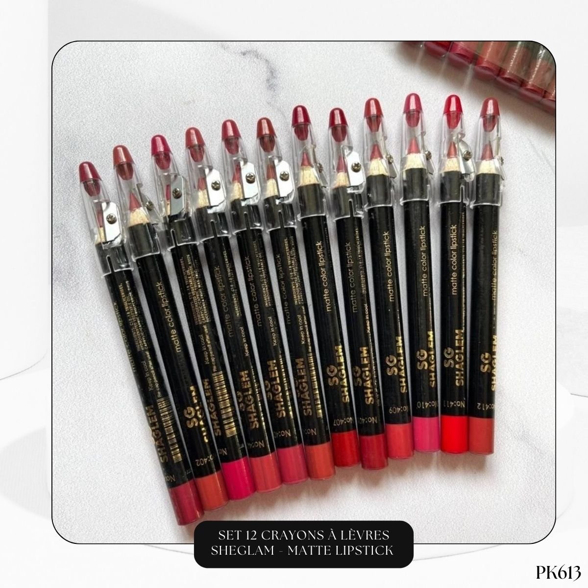 Set 12 Crayons à Lèvres SHEGLAM PK613