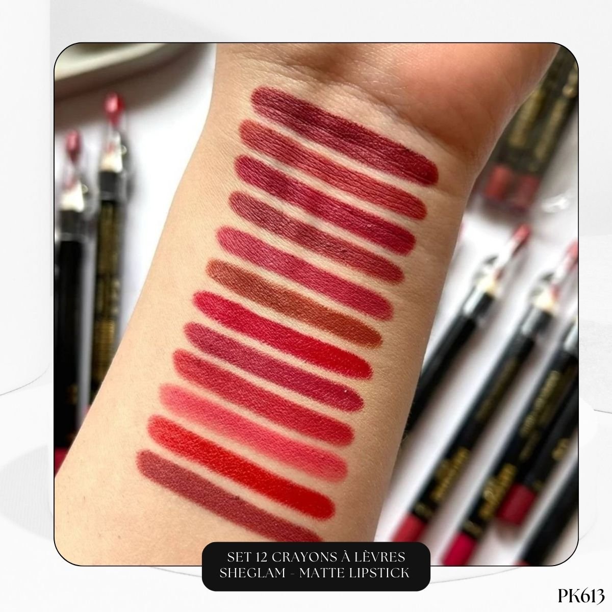 Set 12 Crayons à Lèvres SHEGLAM PK613 – Image 2