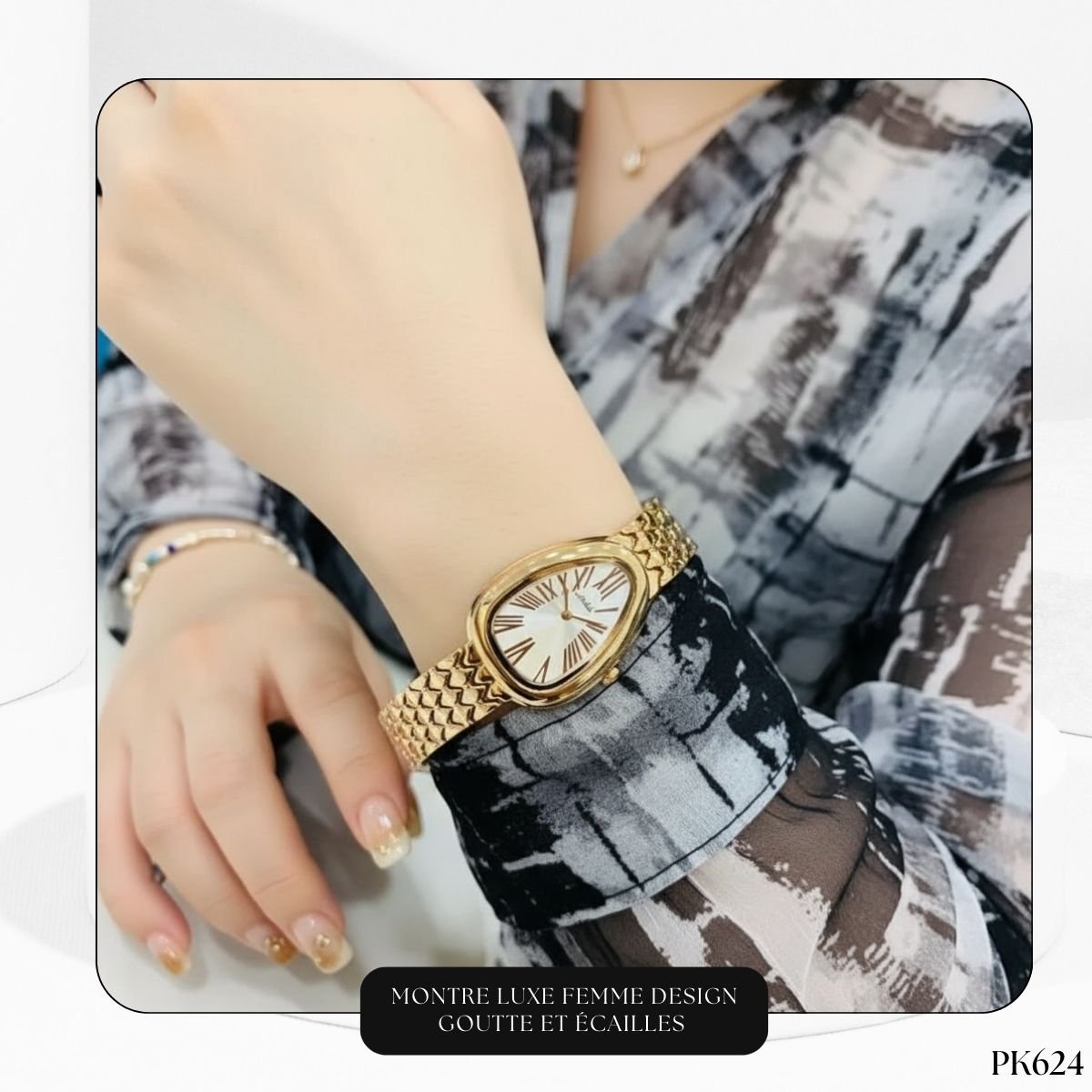 Montre Luxe Femme - Design Goutte et Écailles PK624 – Image 2