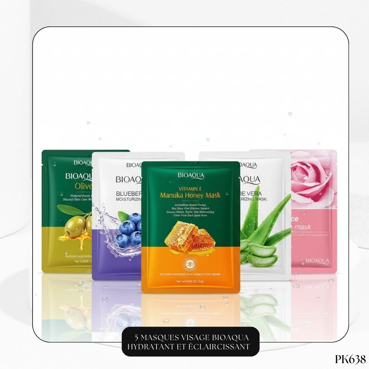 5 Masques Visage Hydratant et Éclaircissant PK638 – Image 4