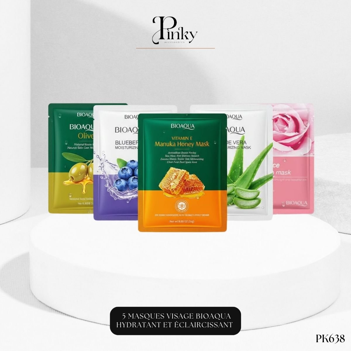 5 Masques Visage Hydratant et Éclaircissant PK638