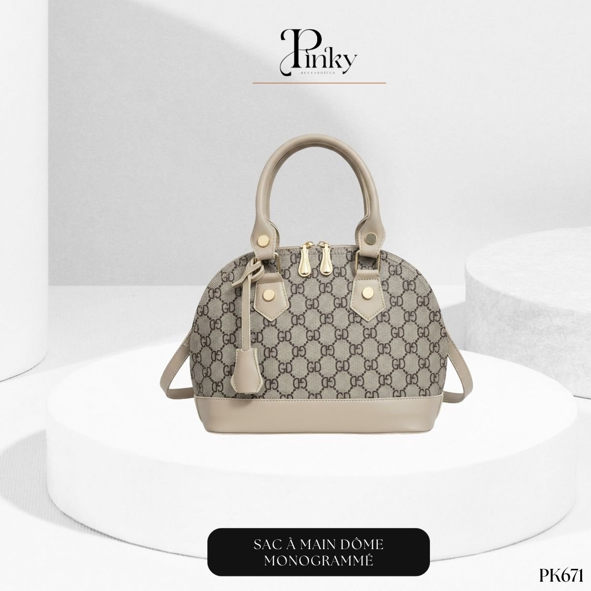 Sac à Main Dôme Motif Monogrammé PK671 – Image 6