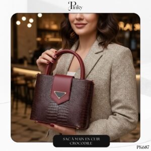 Sac à Main en Cuir Crocodile PK687