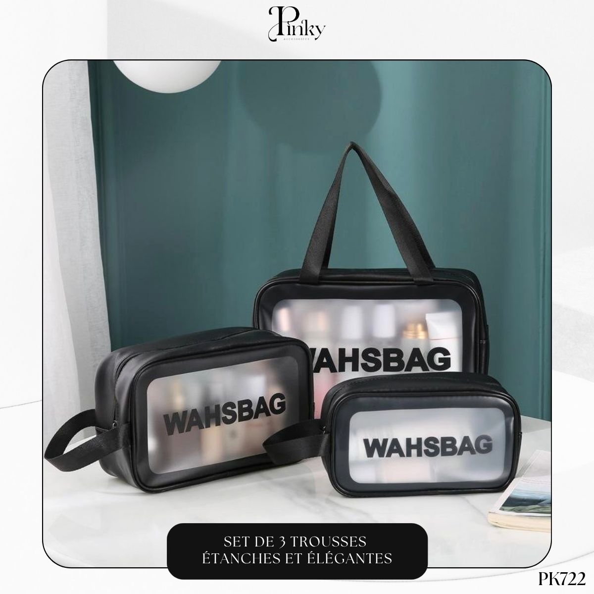 Set de 3 Trousses Étanches et Élégantes PK722 – Image 3