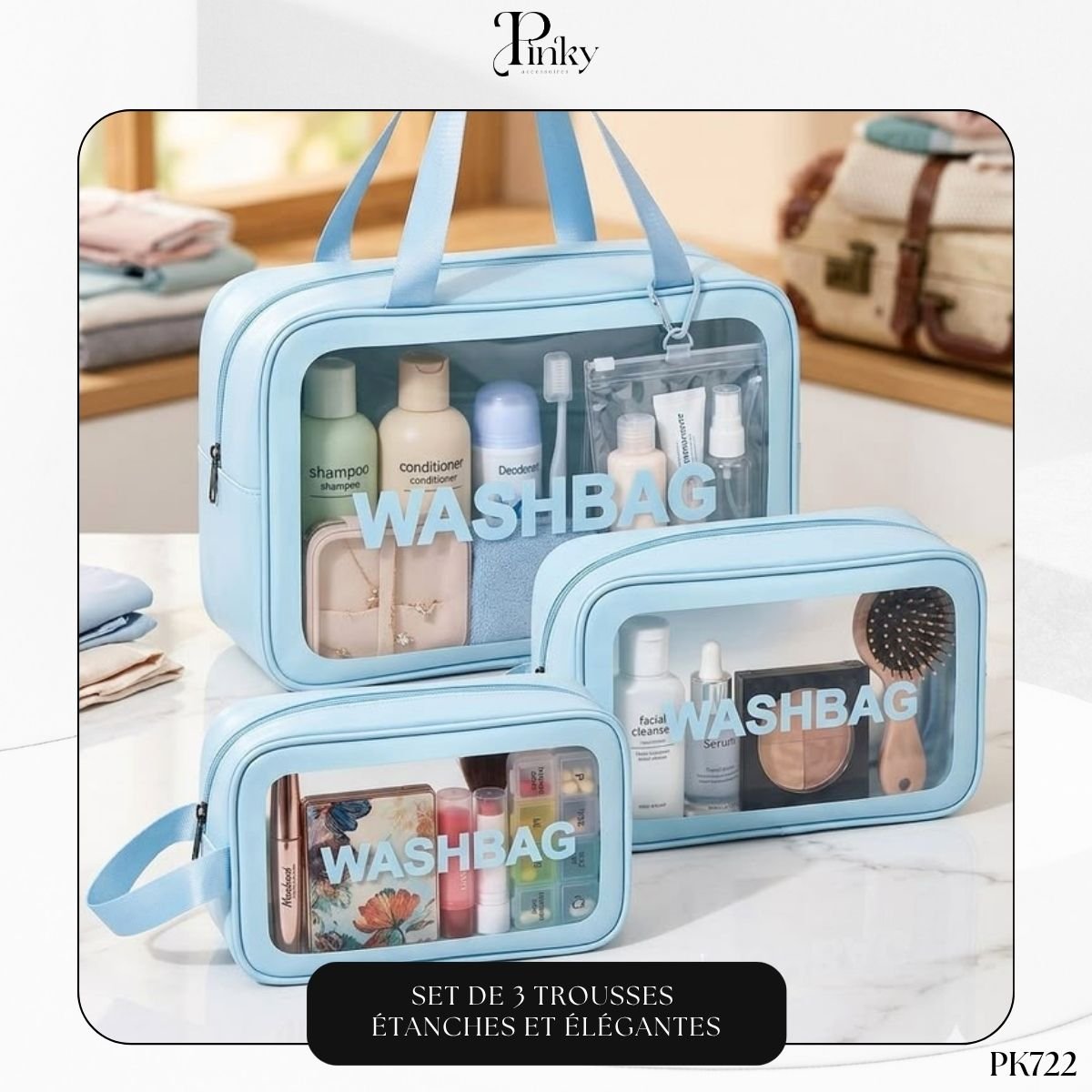 Set de 3 Trousses Étanches et Élégantes PK722