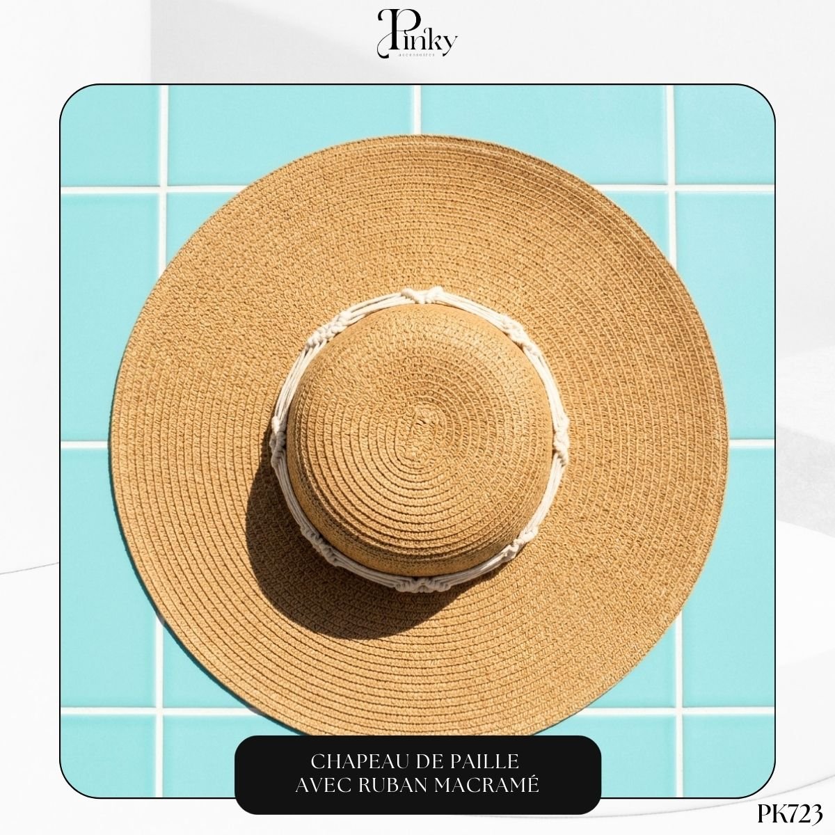 Chapeau de Paille avec Ruban Macramé PK723 – Image 4