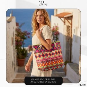 Grand Sac de Plage avec Anses en Corde PK730