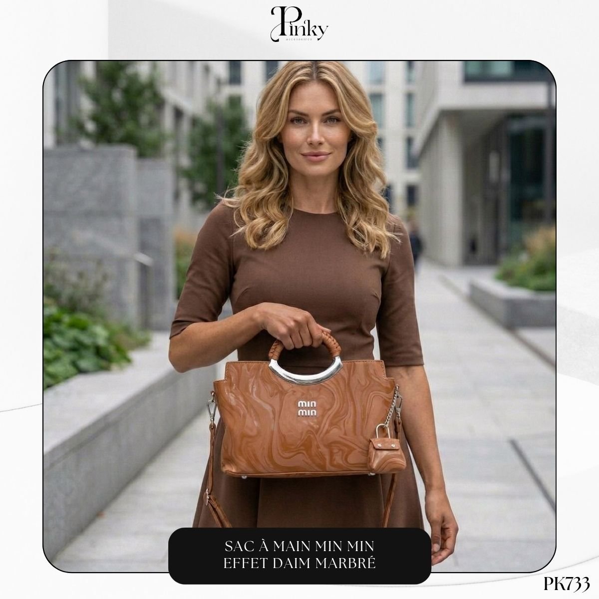 Sac à Main min min Effet Daim Marbré PK733 – Image 5