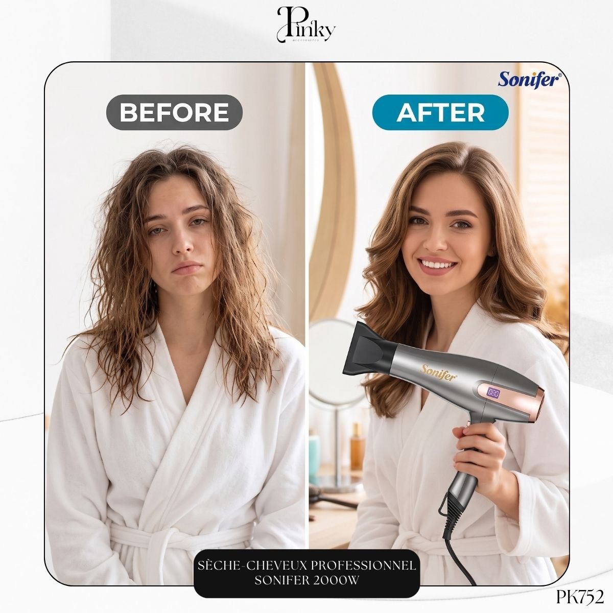 Sèche-Cheveux Professionnel Sonifer 2000W PK752 – Image 2